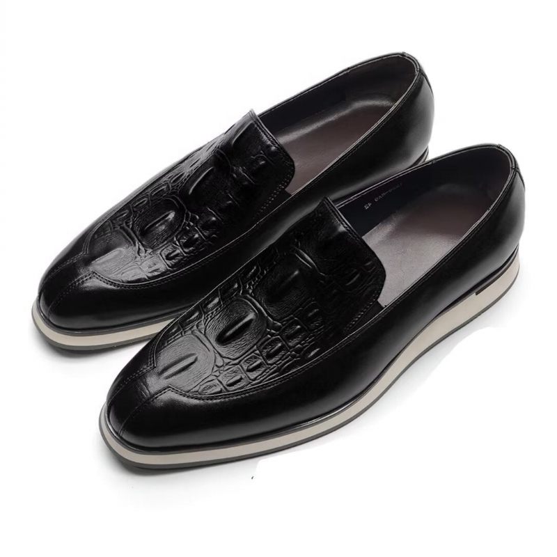 Sapatos Formais Masculinos Elegantes Vestido Couro Sem Cadarço