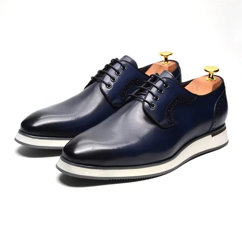 Sapatos Formais Masculinos Elegantes Vestido Urbano Com Cadarço Elegância -  Azul