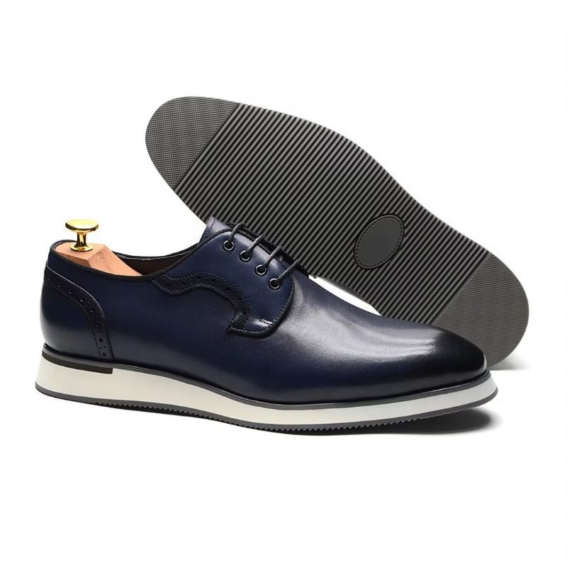 Sapatos Formais Masculinos Elegantes Vestido Urbano Com Cadarço Elegância -  Azul