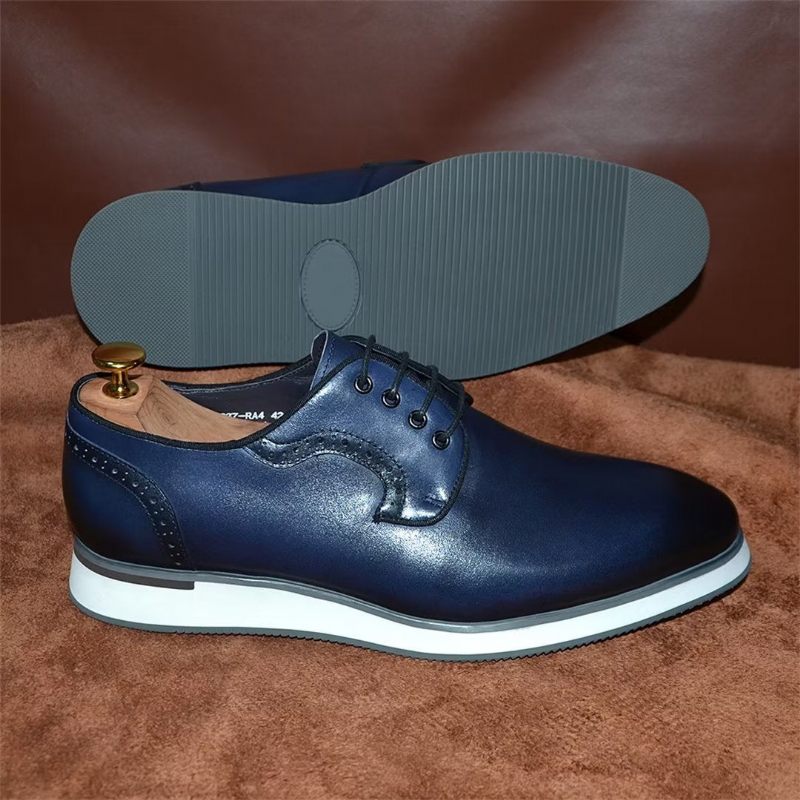 Sapatos Formais Masculinos Elegantes Vestido Urbano Com Cadarço Elegância -  Azul