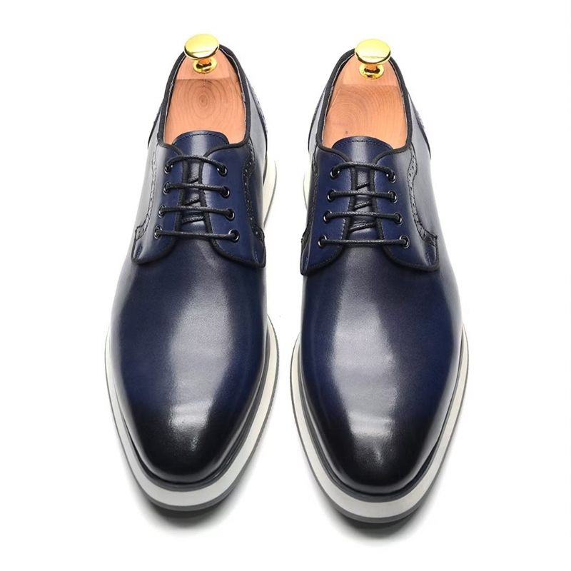 Sapatos Formais Masculinos Elegantes Vestido Urbano Com Cadarço Elegância -  Azul