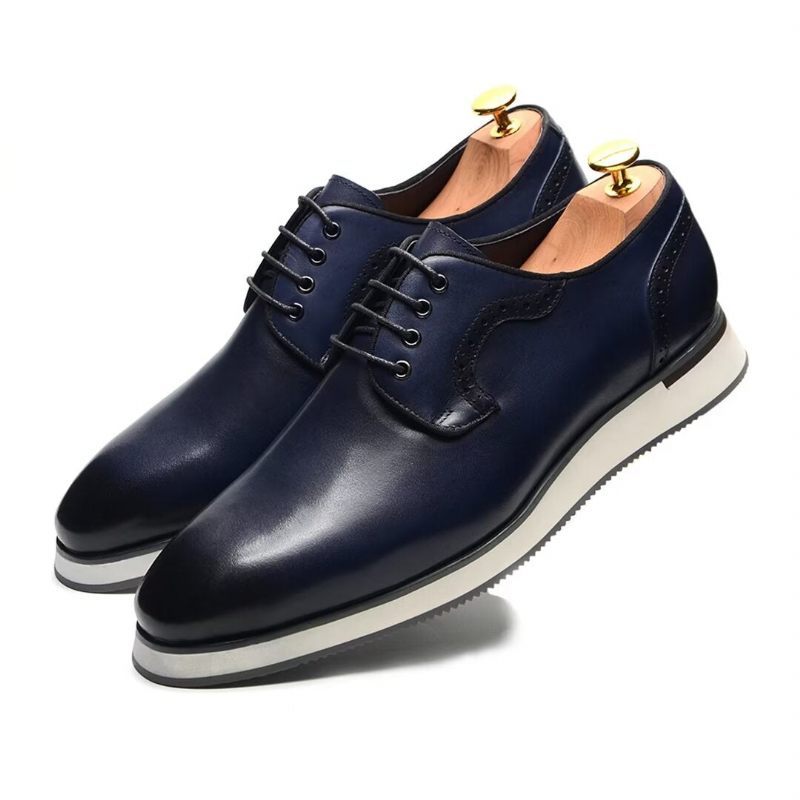 Sapatos Formais Masculinos Elegantes Vestido Urbano Com Cadarço Elegância -  Azul