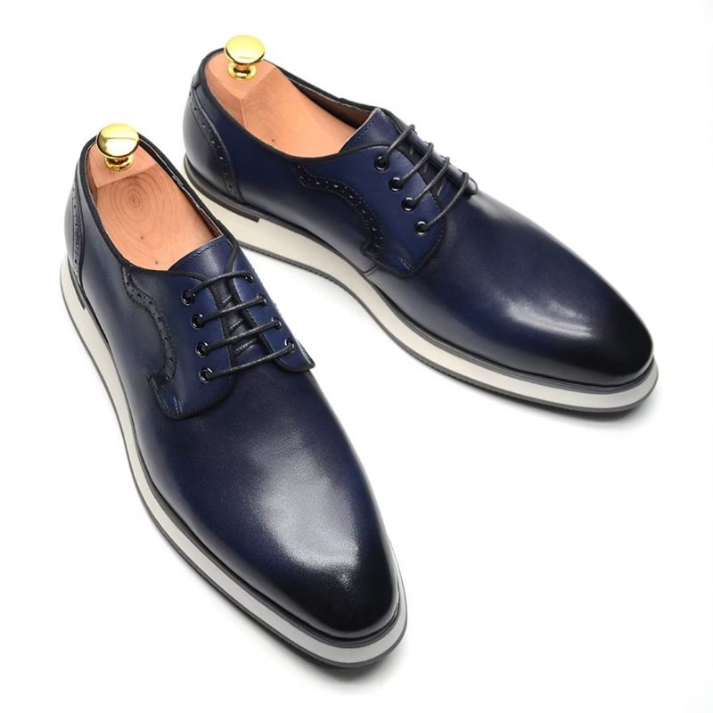 Sapatos Formais Masculinos Elegantes Vestido Urbano Com Cadarço Elegância -  Azul