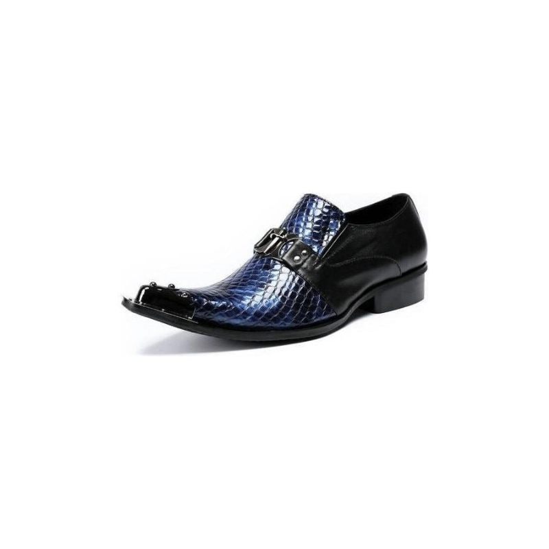 Sapatos Formais Masculinos Eleganza Biqueira Pontuda Oxfords -  Azul