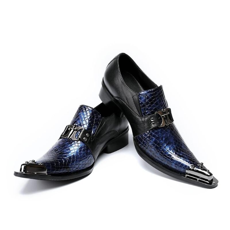 Sapatos Formais Masculinos Eleganza Biqueira Pontuda Oxfords -  Azul