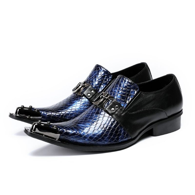 Sapatos Formais Masculinos Eleganza Biqueira Pontuda Oxfords -  Azul