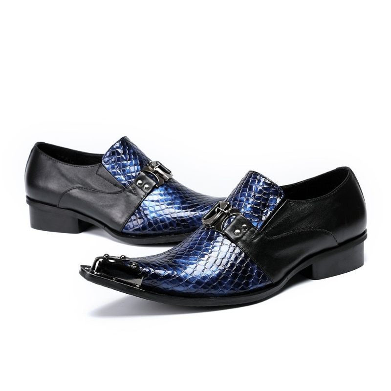 Sapatos Formais Masculinos Eleganza Biqueira Pontuda Oxfords -  Azul