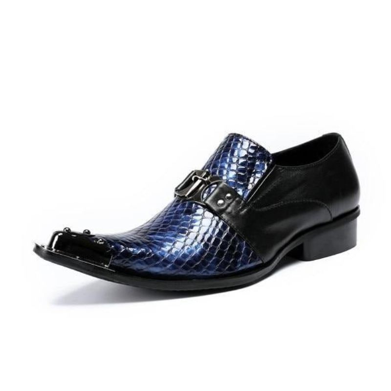 Sapatos Formais Masculinos Eleganza Biqueira Pontuda Oxfords -  Azul