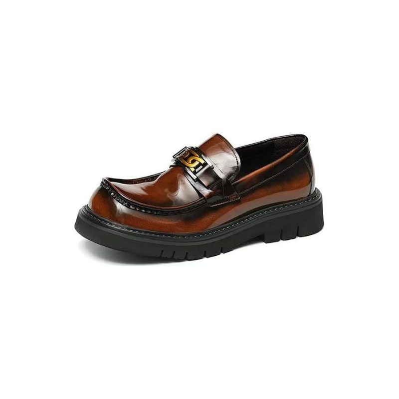 Sapatos Formais Masculinos Eleganza Urbano Elegantes Couro Slip-on - Café