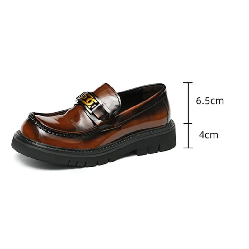 Sapatos Formais Masculinos Eleganza Urbano Elegantes Couro Slip-on - Café