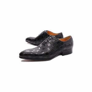 Sapatos Formais Masculinos Eleganza Xadrez Lace-up Oxford Sociais