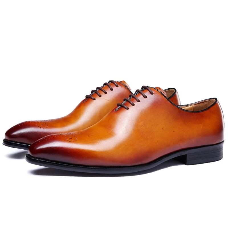 Sapatos Formais Masculinos Estilo Bolinha Exótica Brogue - Marrom