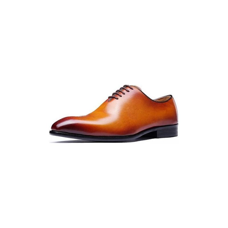 Sapatos Formais Masculinos Estilo Bolinha Exótica Brogue - Marrom