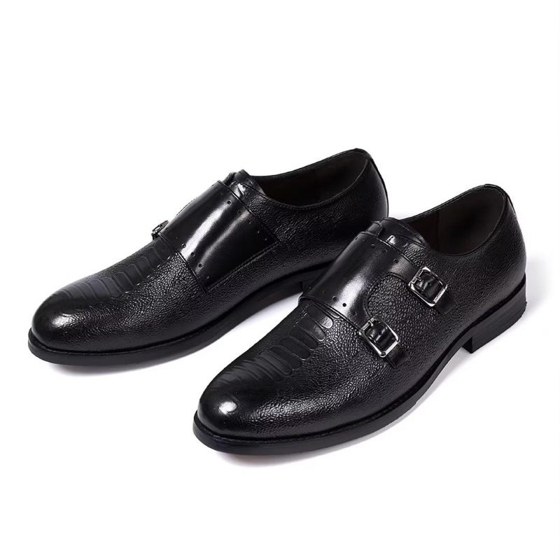 Sapatos Formais Masculinos Estilo Executivo Couro Slip-on - Preto