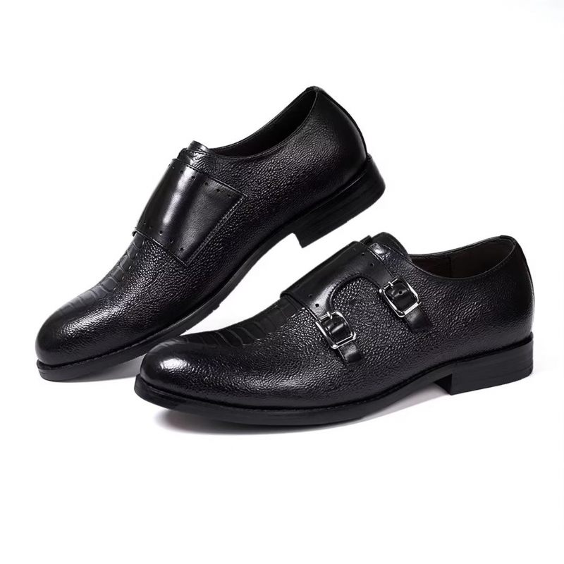 Sapatos Formais Masculinos Estilo Executivo Couro Slip-on - Preto