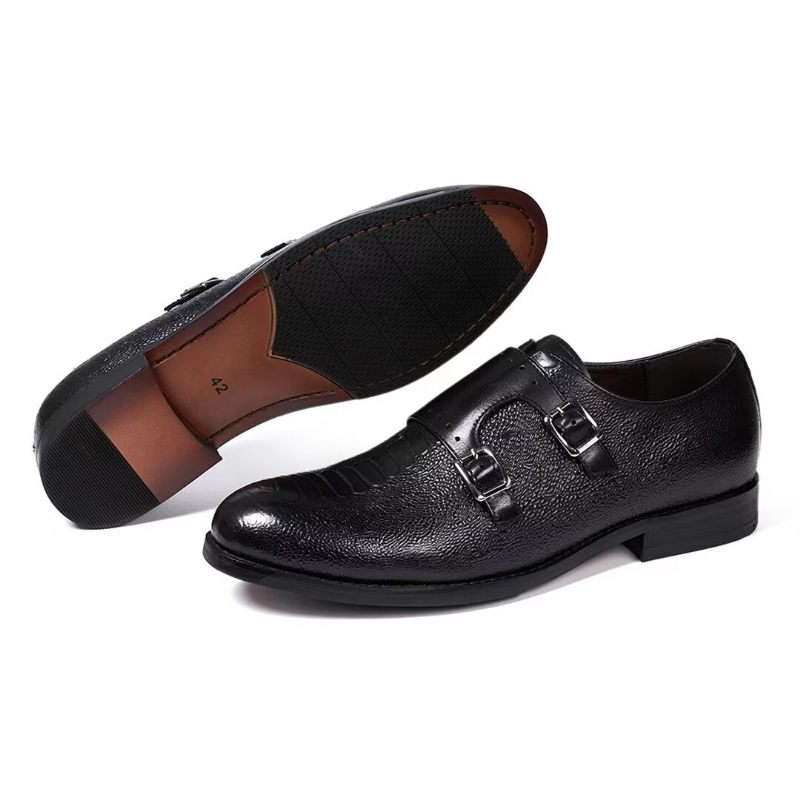 Sapatos Formais Masculinos Estilo Executivo Couro Slip-on - Preto