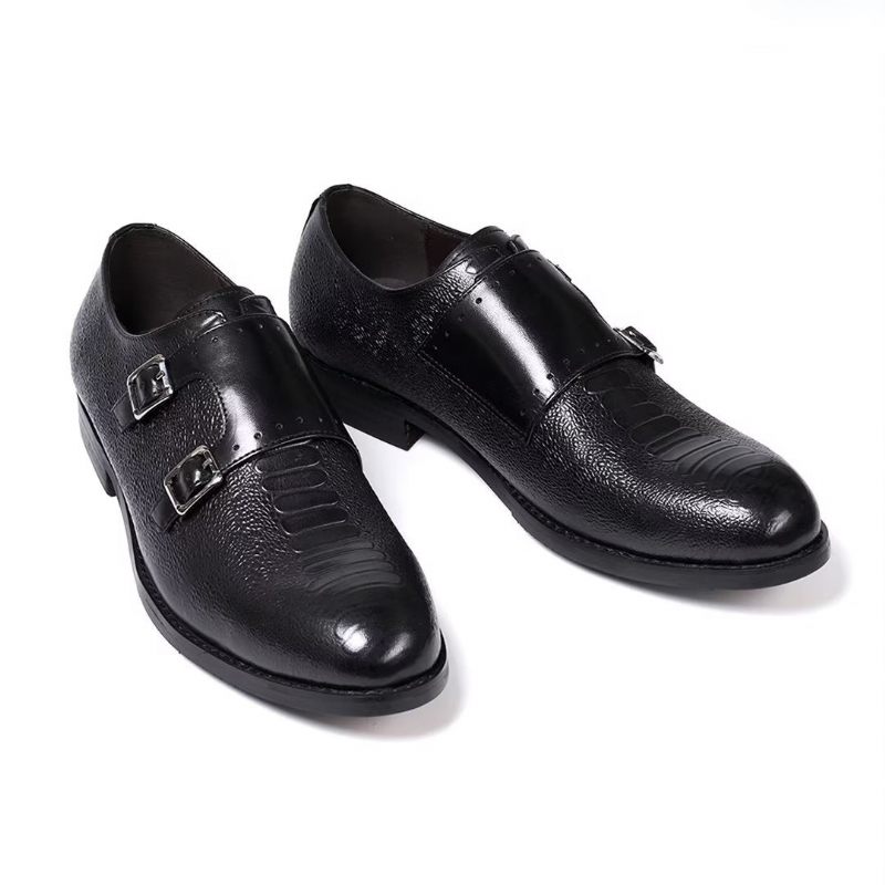 Sapatos Formais Masculinos Estilo Executivo Couro Slip-on - Preto