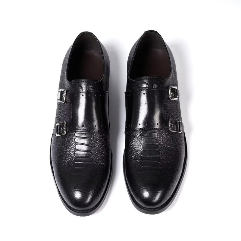 Sapatos Formais Masculinos Estilo Executivo Couro Slip-on - Preto