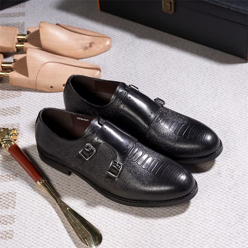 Sapatos Formais Masculinos Estilo Executivo Couro Slip-on - Preto