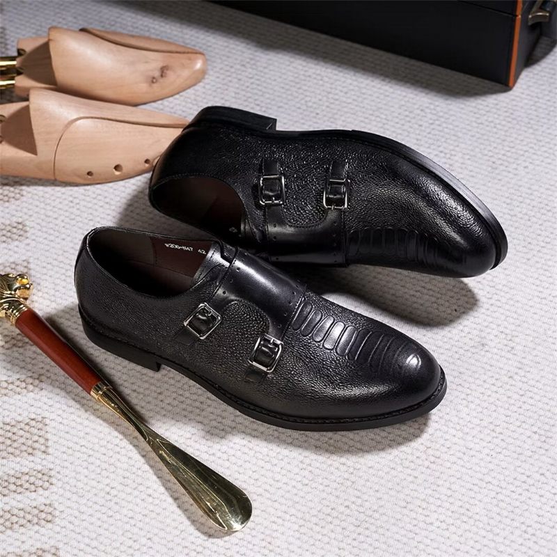 Sapatos Formais Masculinos Estilo Executivo Couro Slip-on - Preto