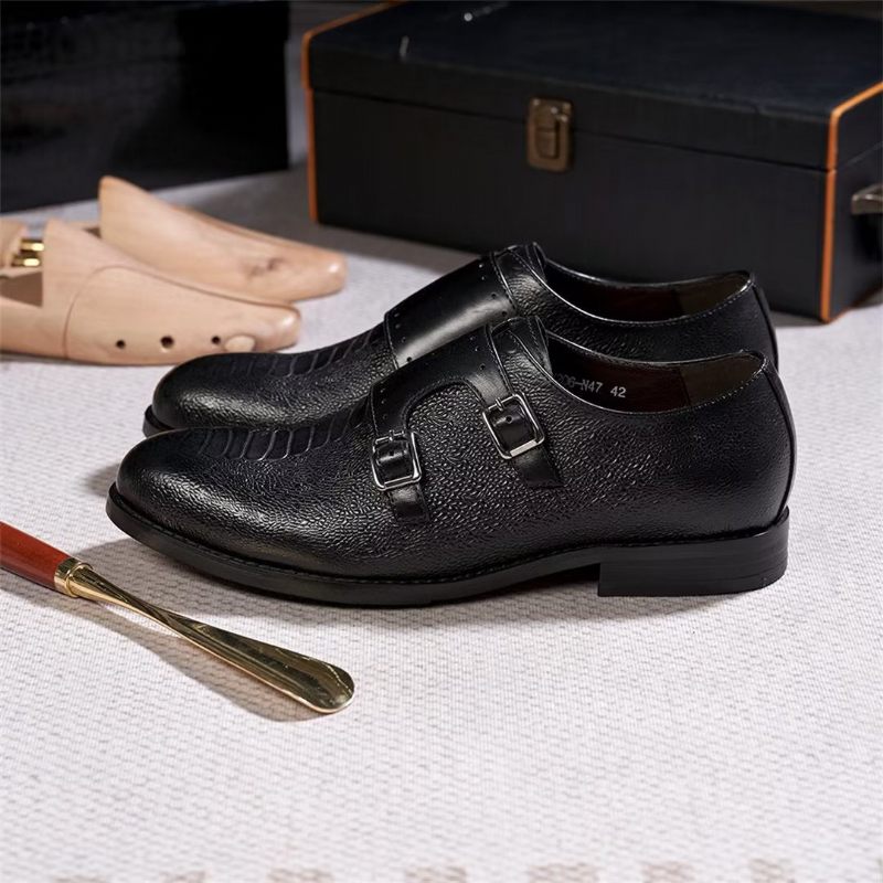 Sapatos Formais Masculinos Estilo Executivo Couro Slip-on - Preto