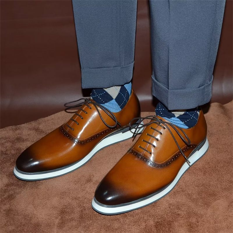 Sapatos Formais Masculinos Estilo Executivo Slip-on - Marrom