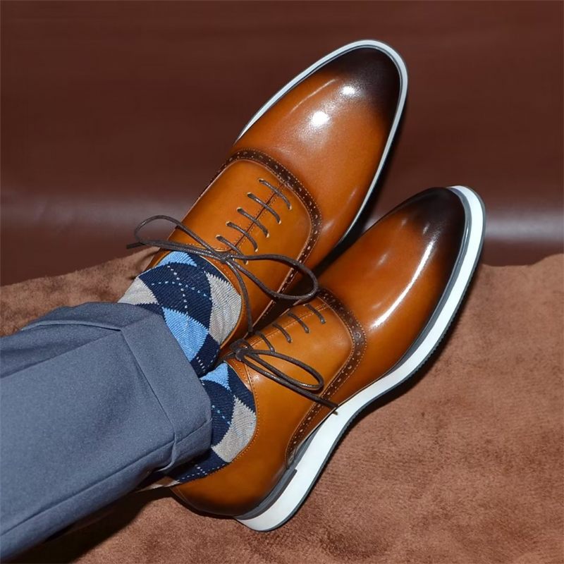 Sapatos Formais Masculinos Estilo Executivo Slip-on - Marrom