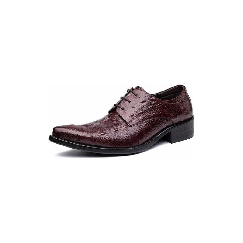 Sapatos Formais Masculinos Executivos Com Cadarço Oxford - Vermelho