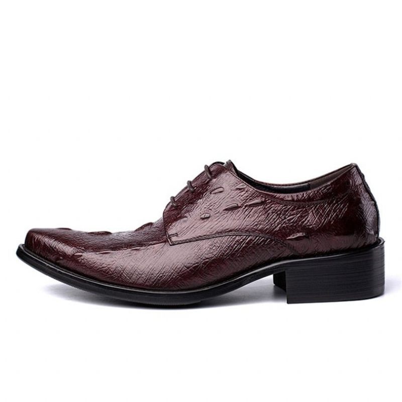 Sapatos Formais Masculinos Executivos Com Cadarço Oxford - Vermelho