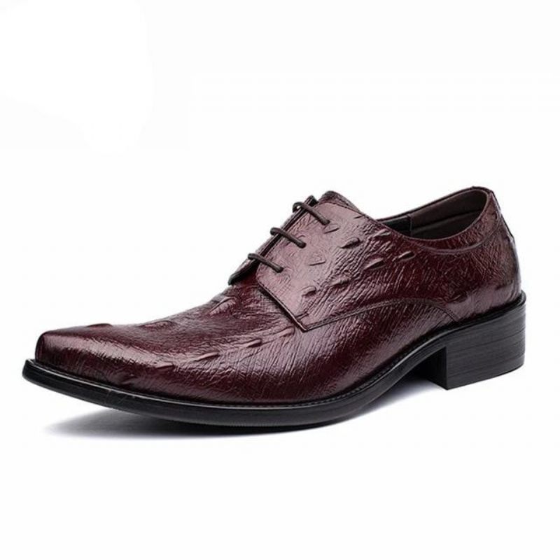 Sapatos Formais Masculinos Executivos Com Cadarço Oxford - Vermelho