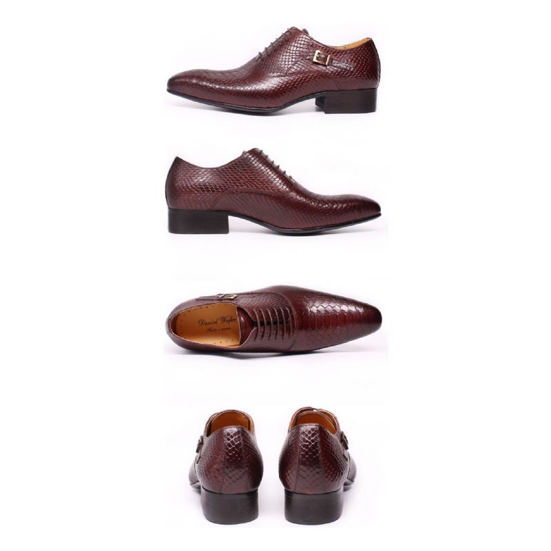 Sapatos Formais Masculinos Executivos Oxford - Vermelho