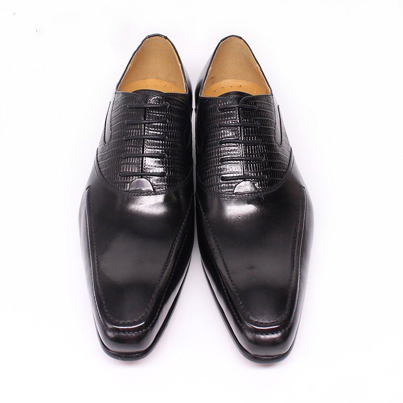 Sapatos Formais Masculinos Exóticos Biqueira Pontuda Oxford - Preto