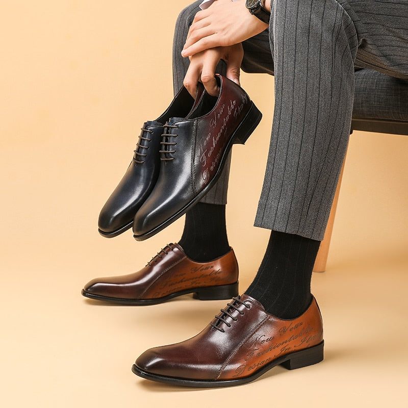 Sapatos Formais Masculinos Exóticos Brogue - Café