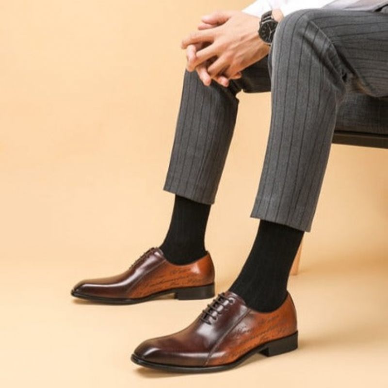 Sapatos Formais Masculinos Exóticos Brogue - Café