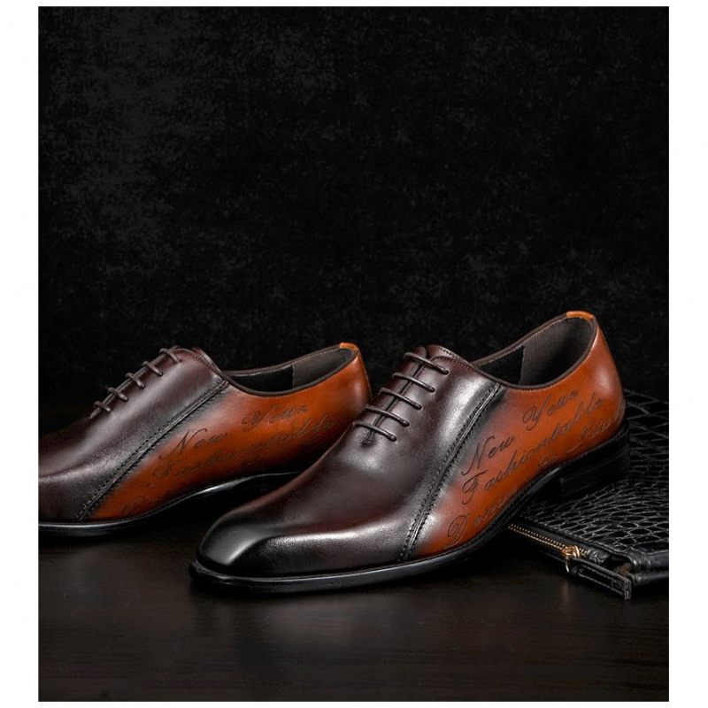 Sapatos Formais Masculinos Exóticos Brogue - Café