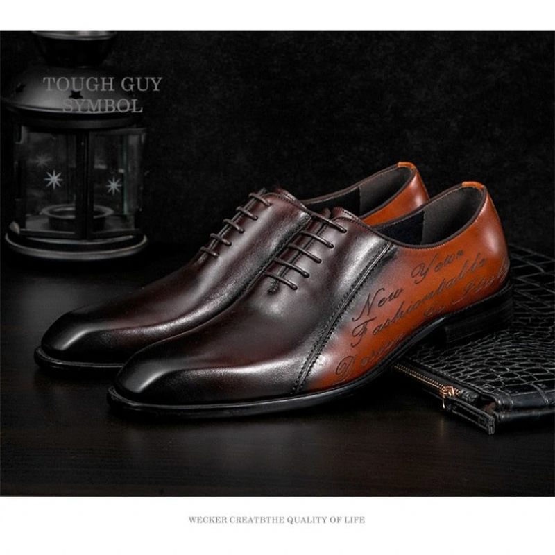 Sapatos Formais Masculinos Exóticos Brogue - Café