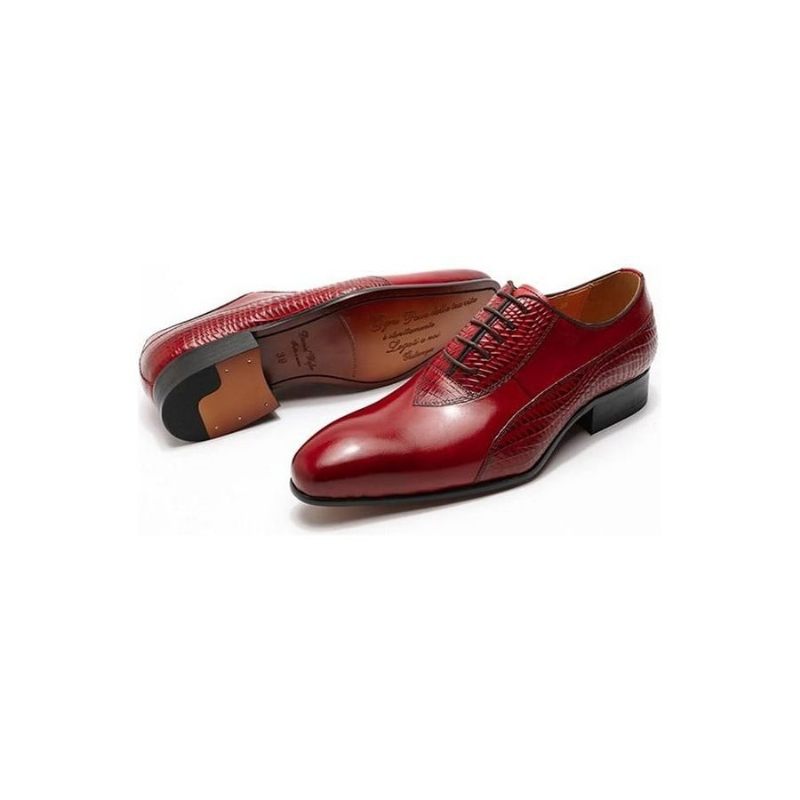 Sapatos Formais Masculinos Exóticos Com Cadarços Oxford - Vermelho