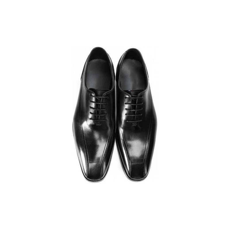 Sapatos Formais Masculinos Exóticos Couro Brogue Com Cordões - Preto