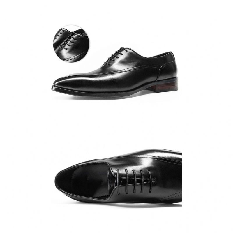 Sapatos Formais Masculinos Exóticos Couro Brogue Com Cordões - Preto