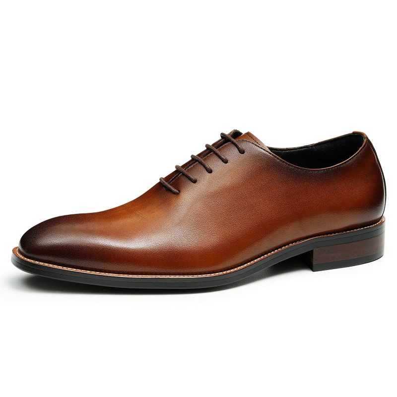 Sapatos Formais Masculinos Exóticos Marrom Fivela Casamento Brogue - Marrom