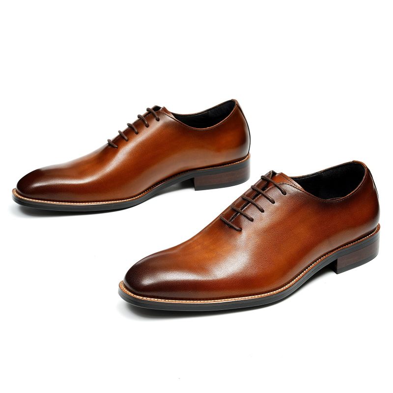 Sapatos Formais Masculinos Exóticos Marrom Fivela Casamento Brogue - Marrom