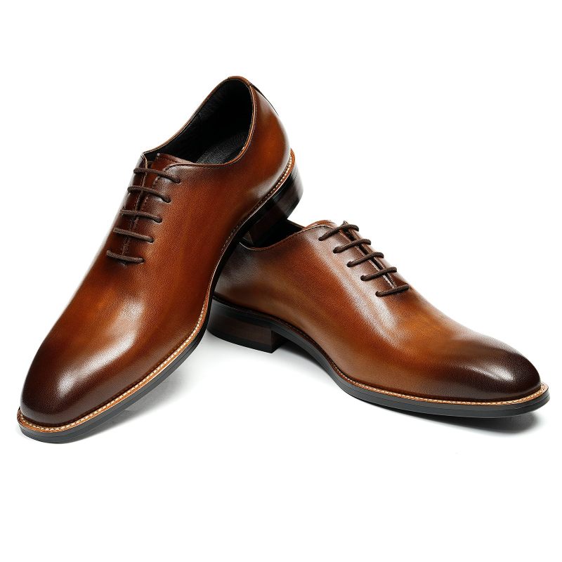 Sapatos Formais Masculinos Exóticos Marrom Fivela Casamento Brogue - Marrom