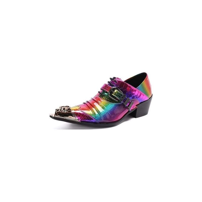 Sapatos Formais Masculinos Exóticos Monkstrap - Multicolorido