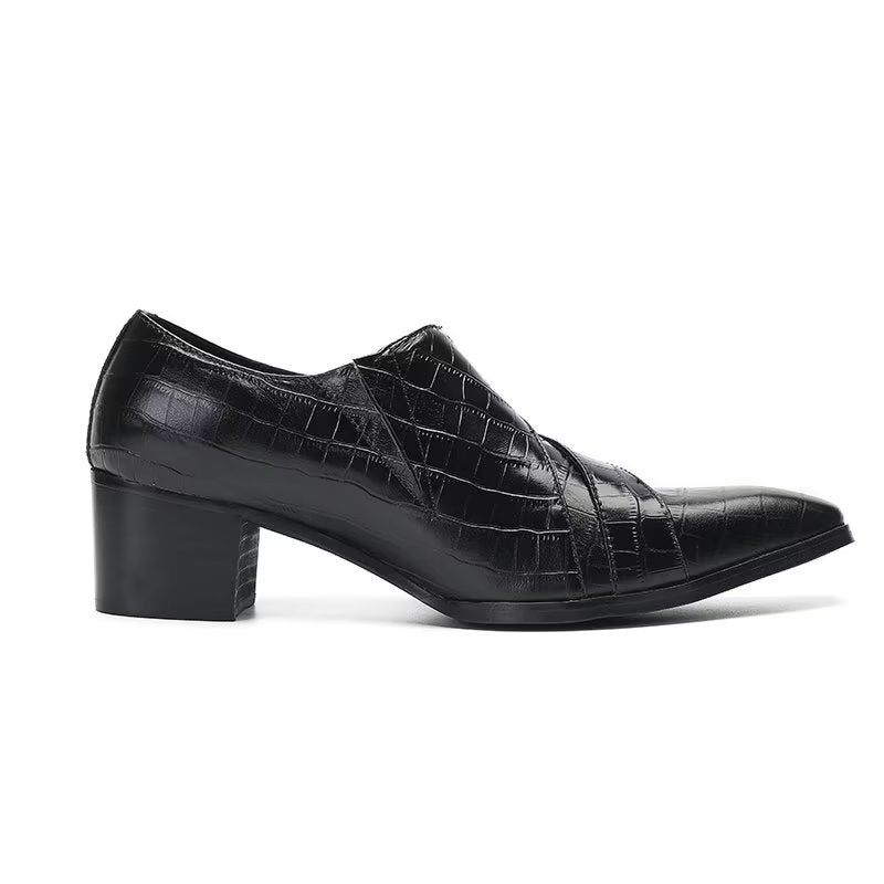 Sapatos Formais Masculinos Exóticos Monkstrap - Preto 1