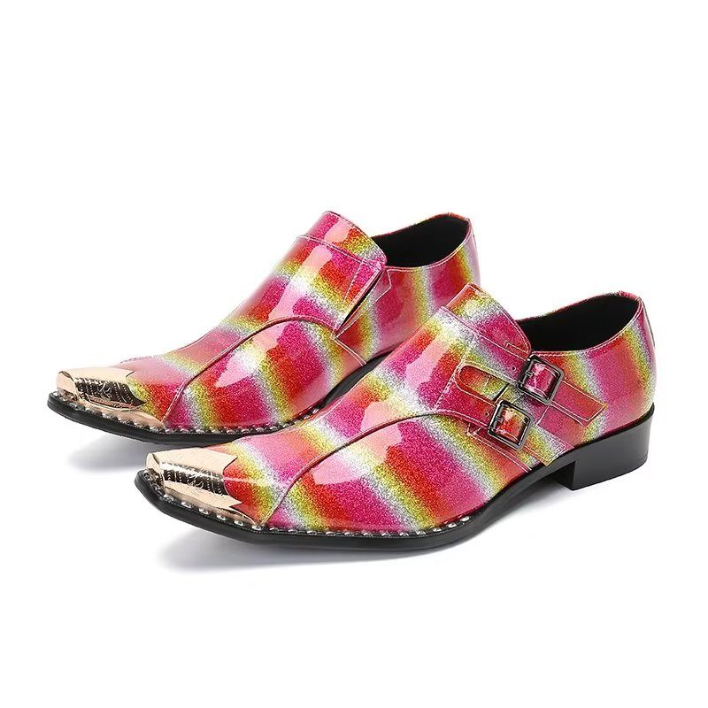 Sapatos Formais Masculinos Exóticos Monkstrap Sociais Inteligentes - Multicolorido