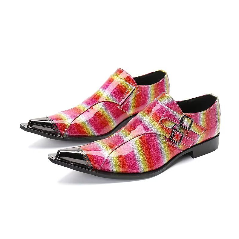 Sapatos Formais Masculinos Exóticos Monkstrap Sociais Inteligentes - Multicolorido 1