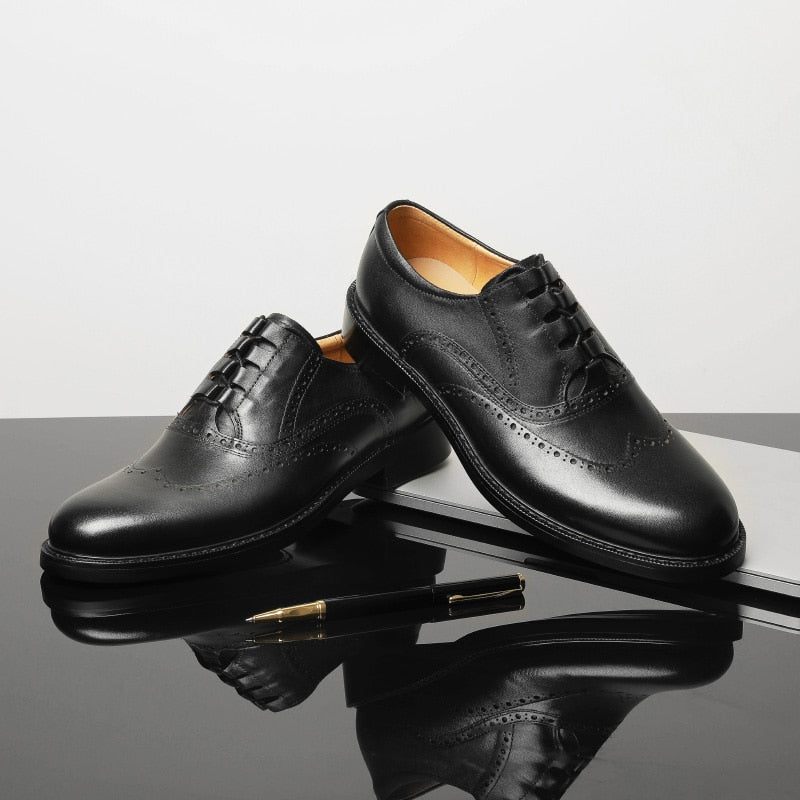 Sapatos Formais Masculinos Exóticos Oxford - Preto