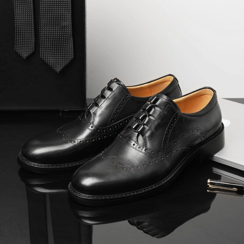 Sapatos Formais Masculinos Exóticos Oxford - Preto