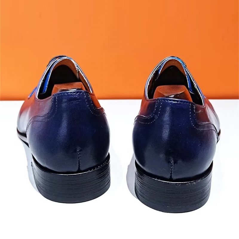 Sapatos Formais Masculinos Genuínos Com Bico Quadrado E Elegantes - Preto