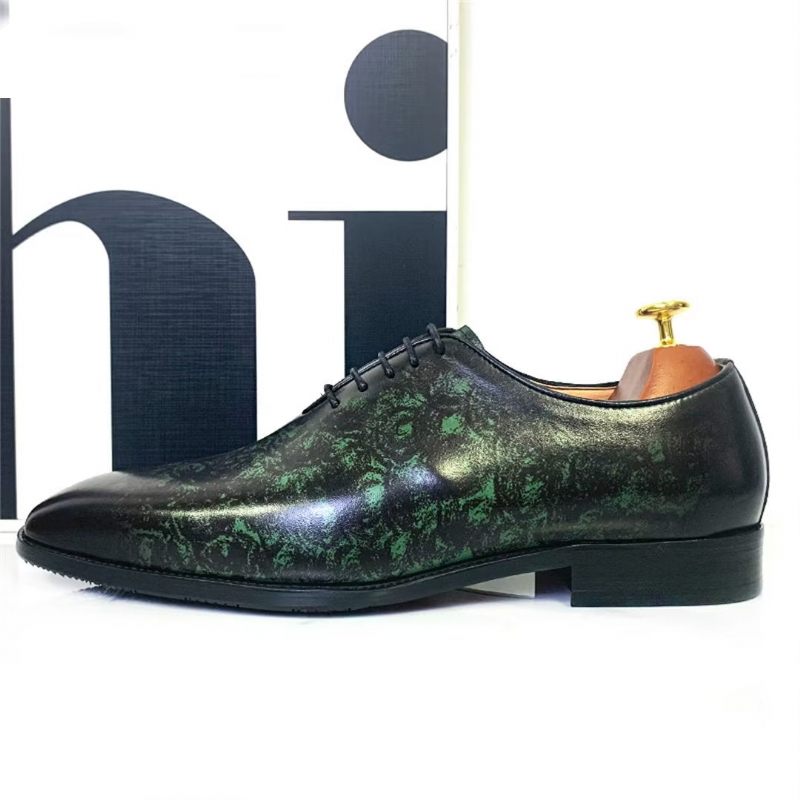 Sapatos Formais Masculinos Genuínos Com Bico Quadrado E Elegantes -  Verde Exército